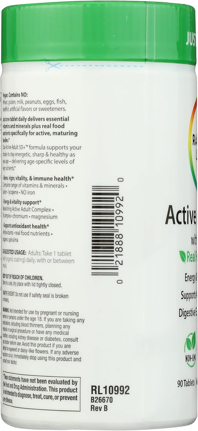 Rainbow Light Multivitamin for 50+ Adults - 90 Tablets