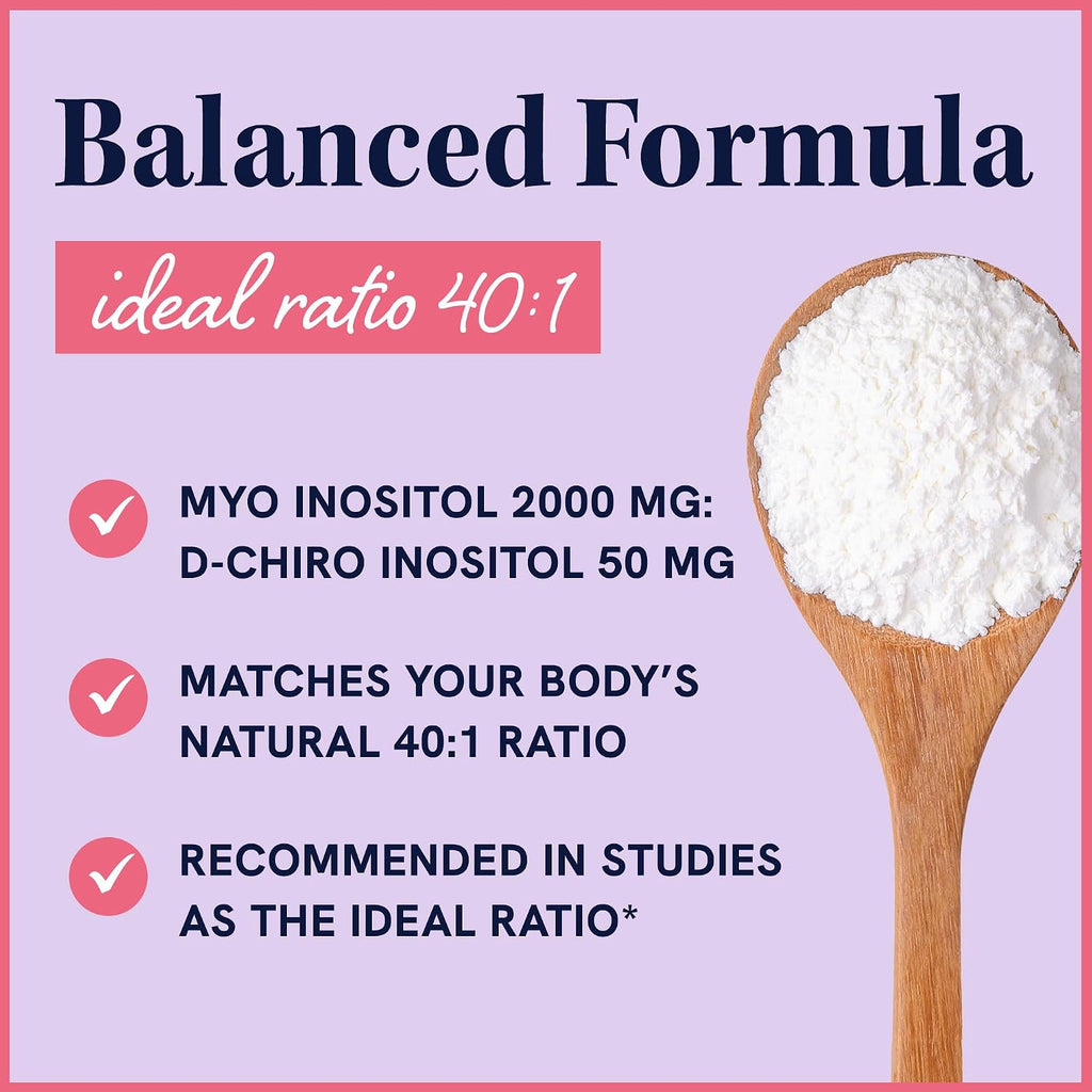 Myo-Inositol & D-Chiro Inositol en Polvo | Proporción 40:1 | 2000mg Myo + 50mg D-Chiro | 60 Dosis