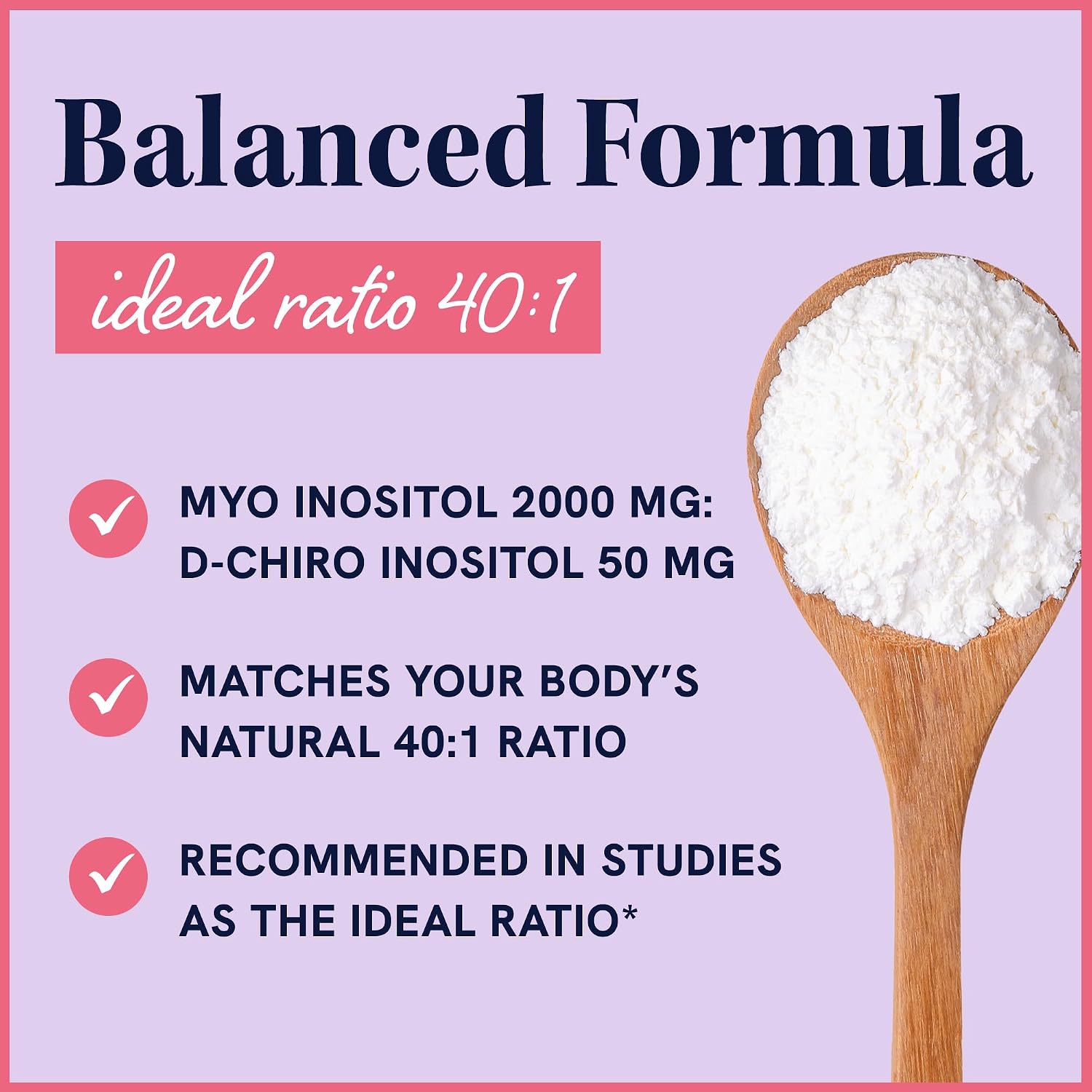 Myo-Inositol & D-Chiro Inositol en Polvo | Proporción 40:1 | 2000mg Myo + 50mg D-Chiro | 60 Dosis