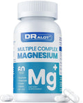 Dralot Nutrition - Complejo de Magnesio Cuádruple: 400mg de Glicinato, L-Treonato, Citrato y Malato con Vitamina D3 y B6 - 60 Cápsulas Veganas