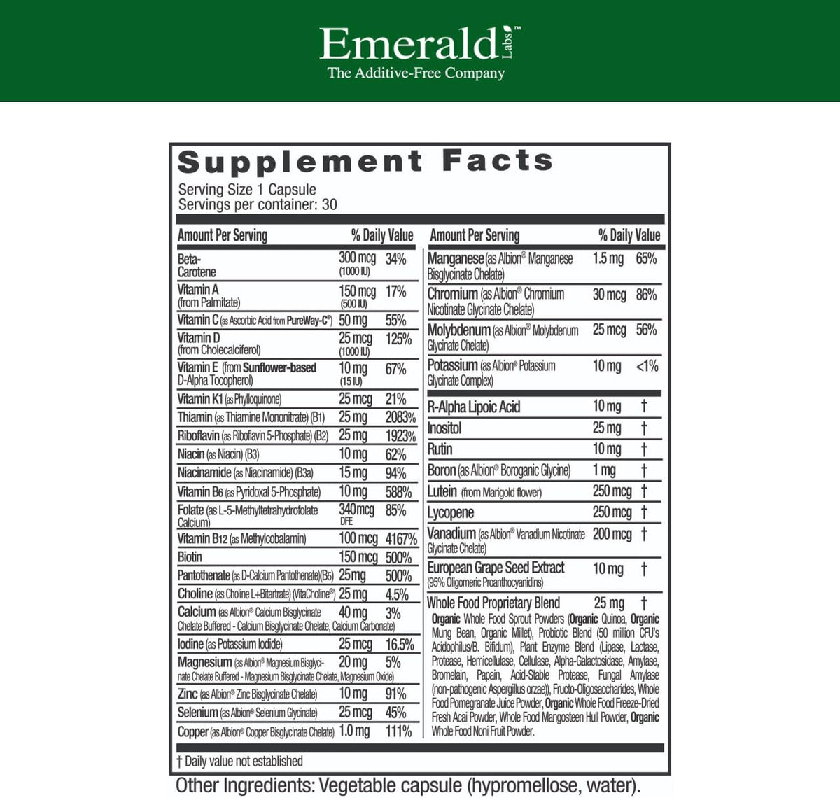EMERALD LABS Complete 1-Daily Multi - – Salud ósea: El folato (ácido fólico) contribuye al crecimiento de los – Image 2