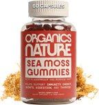 Irish Sea Moss Gummies - 60 Gominolas Veganas Sabor Bayas - Suplemento de Algas Marinas para Adultos y Niños