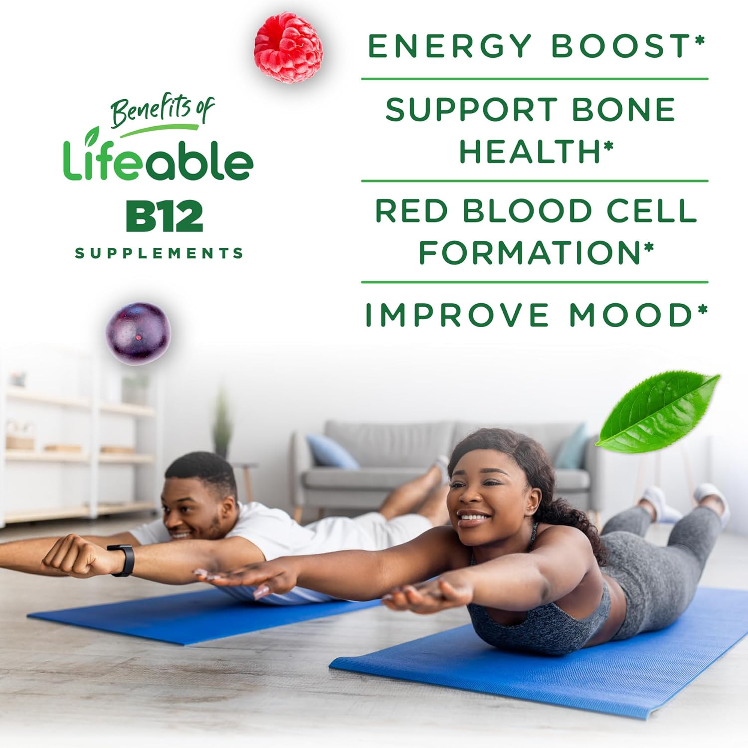 Lifeable Vitamin B12 Gummies 1000 mcg - 90 Gominolas para Adultos