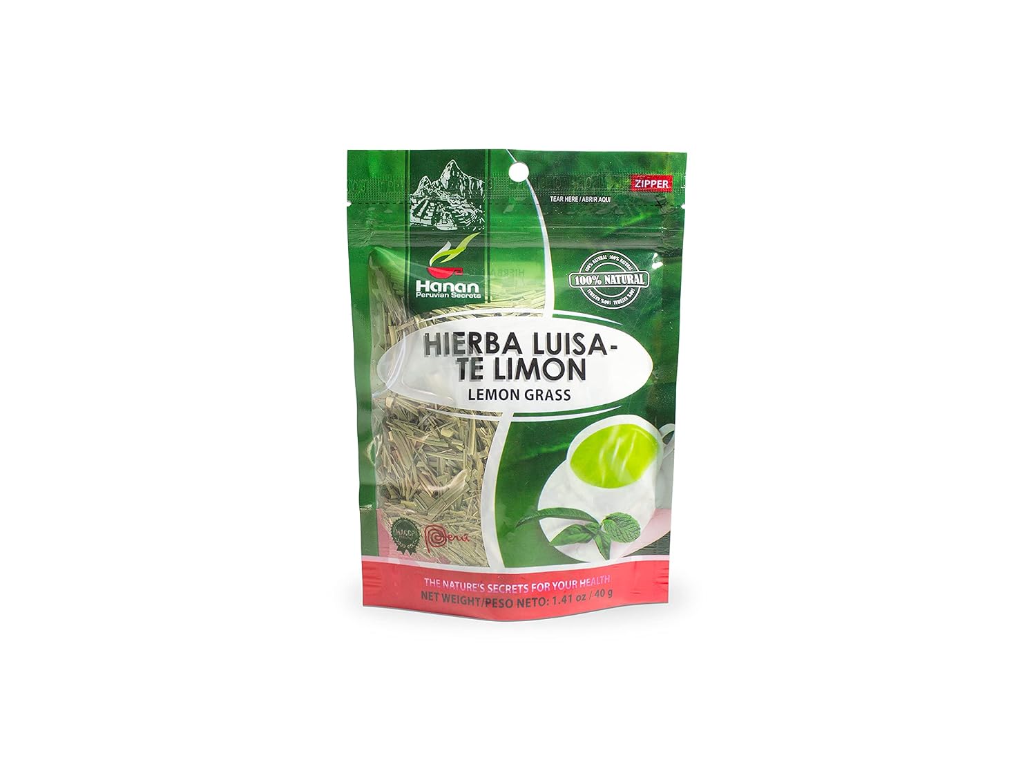 Hanan Peruvian Secrets Hierba Luisa Té Limón | 100% Natural | 40g (6 paquetes)