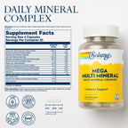 Solaray Mega Multi Mineral - Complejo Multimineral 12 Minerales, 100 Cápsulas