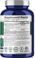 NusaPure Cápsulas de Hoja de Gordolobo, 500 mg, 150 Cápsulas Vegetales (No OGM, Vegano)
