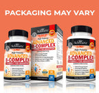 Complejo de Vitaminas B con Vitamina C - con Metilcobalamina B12 y Folato - Suplemento B1 B2 B3 B5 B6 B7 B9 - 60 Cápsulas