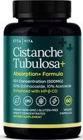 Etta Vita Cistanche Tubulosa 500 mg – Potente Extracto Estandarizado 50% Equinacósido/10% Acetósido