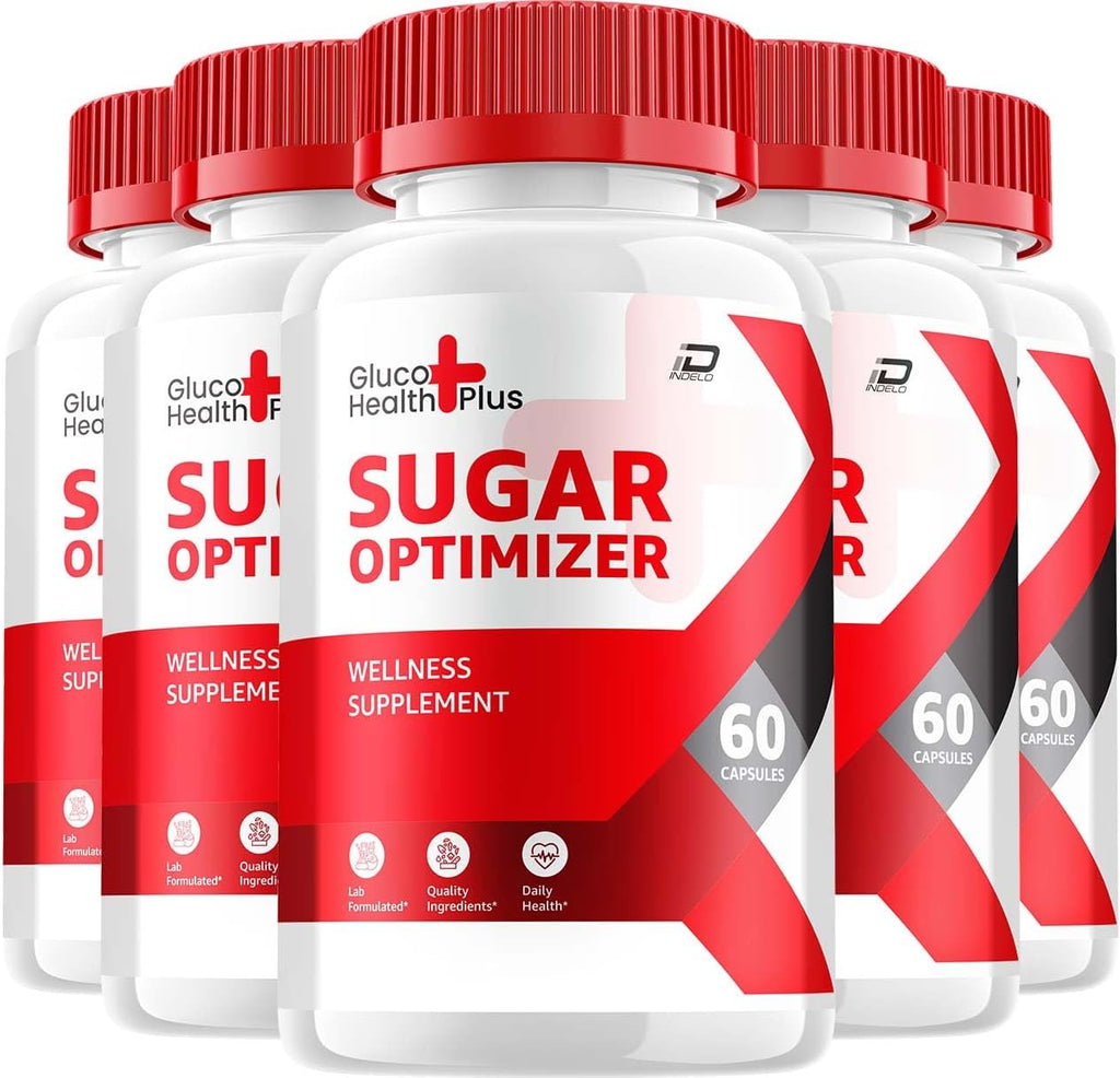 Gluco Health Plus Capsules – Sugar Optimizer, Fórmula Avanzada, 5 Paquetes (300 Cápsulas)