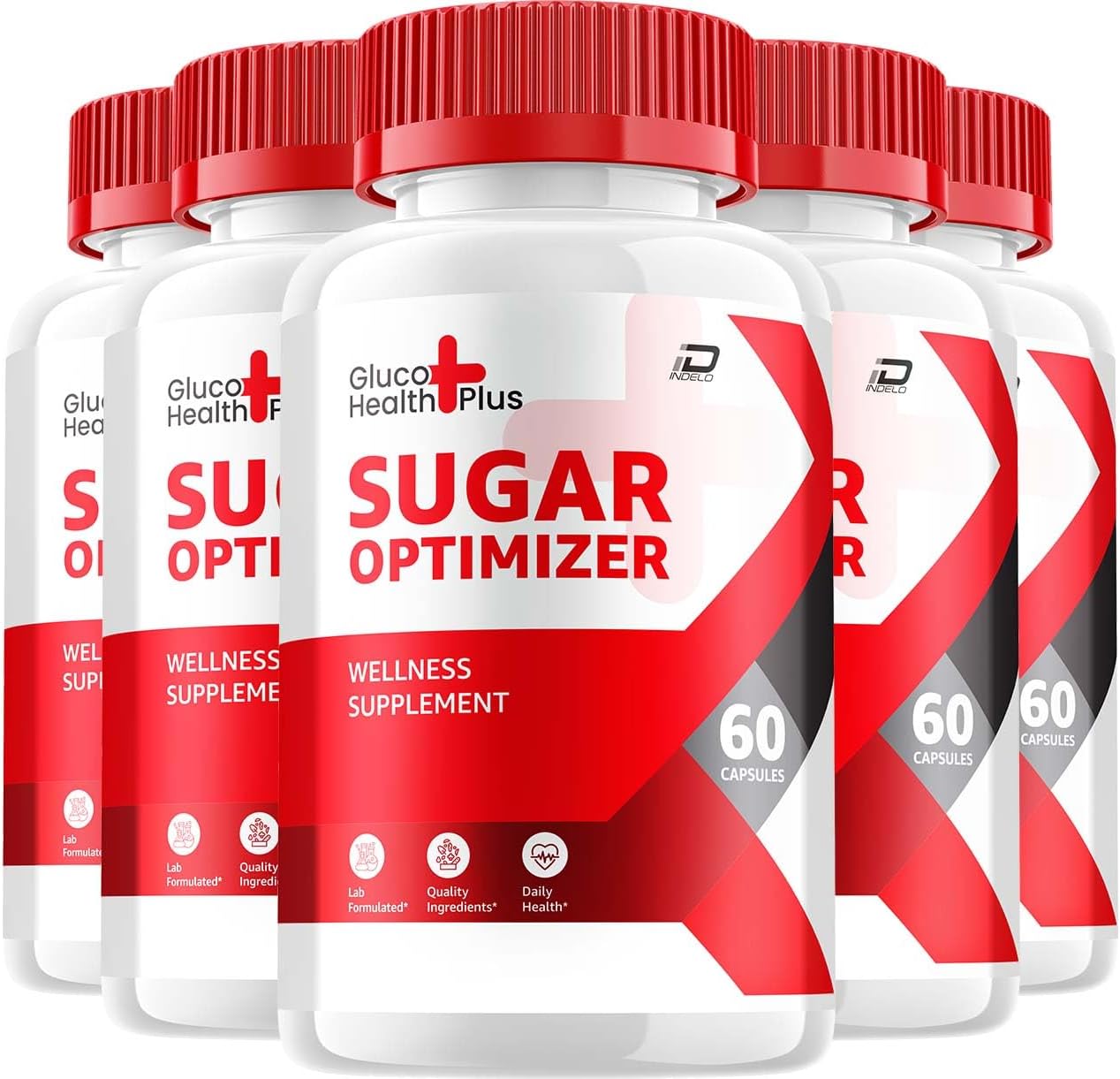 Gluco Health Plus Capsules – Sugar Optimizer, Fórmula Avanzada, 5 Paquetes (300 Cápsulas)