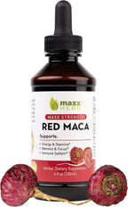 Extracto de Raíz de Maca Roja - Gotas Líquidas Concentradas, Sin Alcohol, 4 Botellas de 118 ml