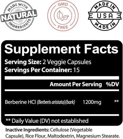 Kaya Naturals Berberine HCL Extract 1200mg - – Salud intestinal: Favorece un entorno intestinal equilibrado, – Image 3