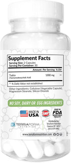 TerraForm Nutrition Max Strength Pure TUDCA | 1000mg por dosis | 60 Cápsulas