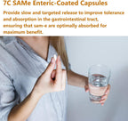 7c SAM-e 400 mg (S-Adenosilmetionina) con Vitaminas B6 y B12, Estado de Ánimo y Confort Articular, Vegano, Sin Gluten, 60 Cápsulas Gastrorresistentes