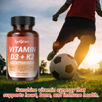 Vitamina D3 K2 10000 UI + K2 (MK-7) 200 mcg, 240 Cápsulas Blandas con Aceite de Coco