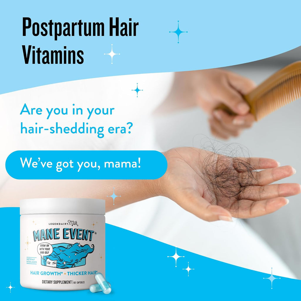 Vitaminas para el Crecimiento del Cabello para Mujeres - Biotina con Colágeno y Lustriva, Mane Event™