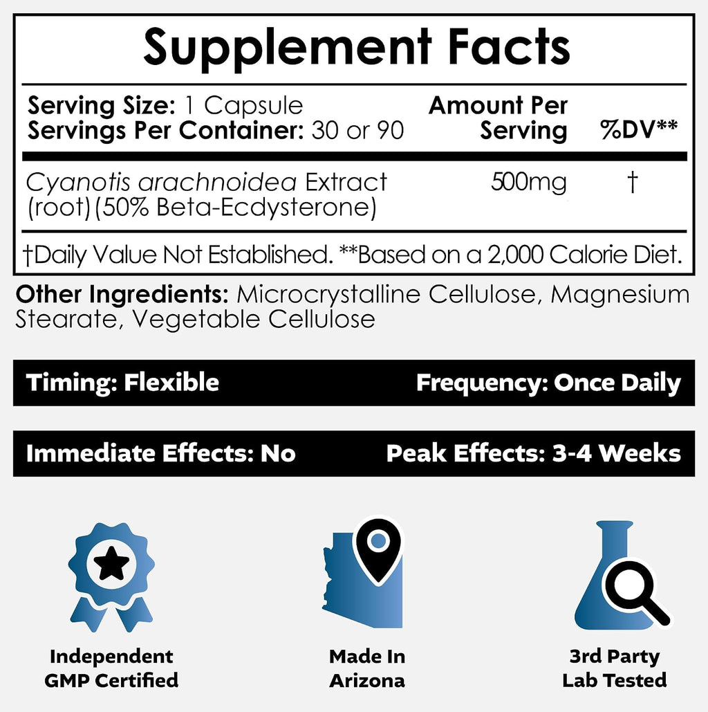 Nootropics Depot Beta Ecdysterone 50% - 500mg - 90 Cápsulas