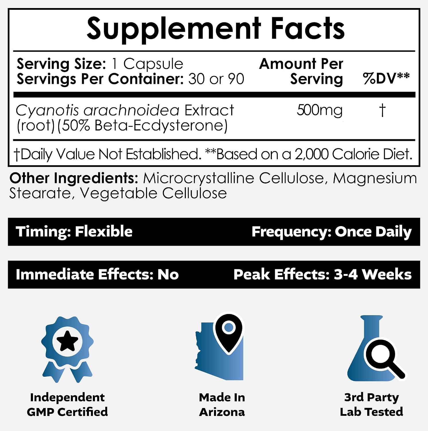 Nootropics Depot Beta Ecdysterone 50% - 500mg - 90 Cápsulas