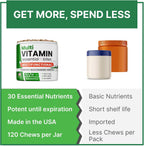 Pawsential Multivitamínico para Perros - Complejo 4 en 1 con Omega, Glucosamina, Probióticos y Vitaminas - 100 Comprimidos - Sabor a Pescado