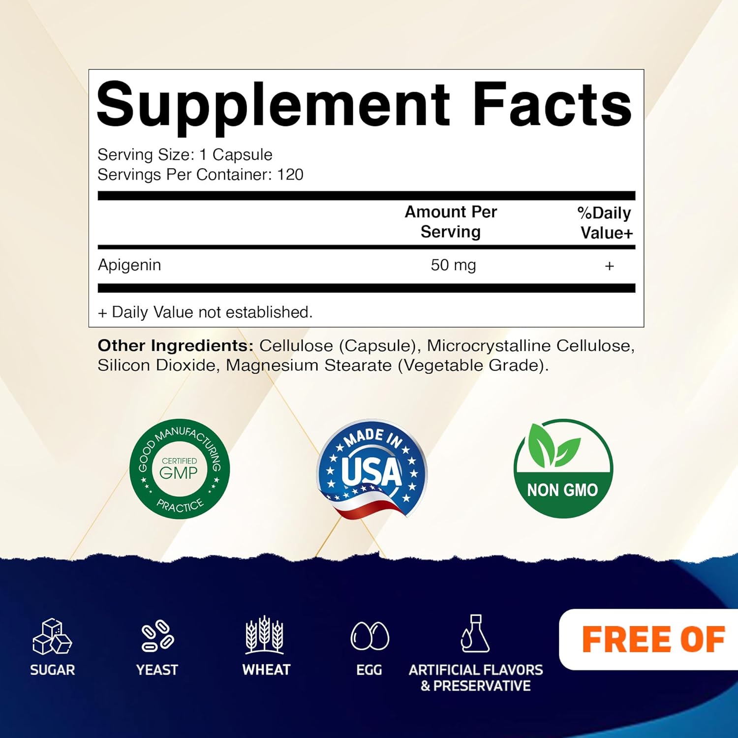 Vitamatic Apigenina 50 mg – 120 Cápsulas Vegetarianas