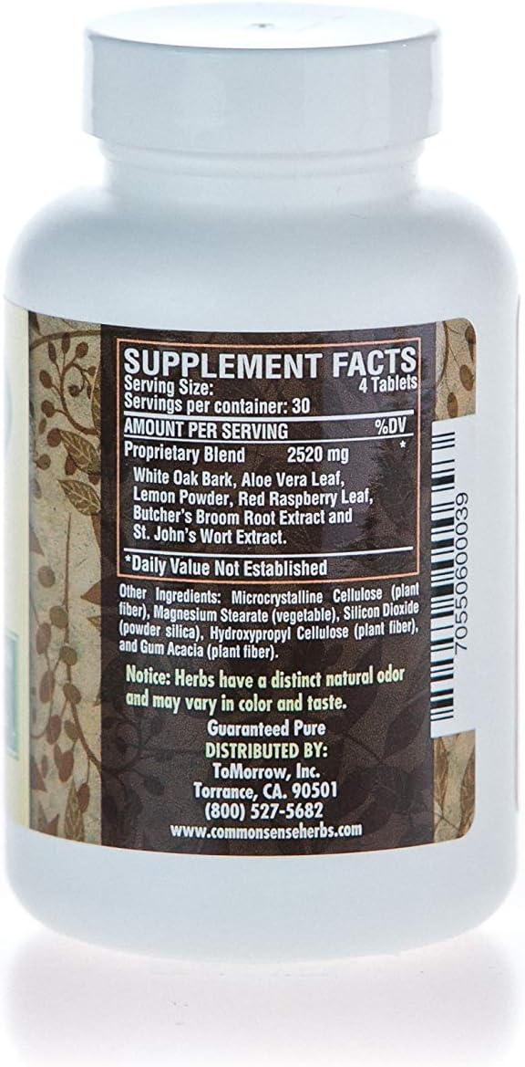 Common Sense Herbal Products Fórmula Astringente (120 cápsulas)