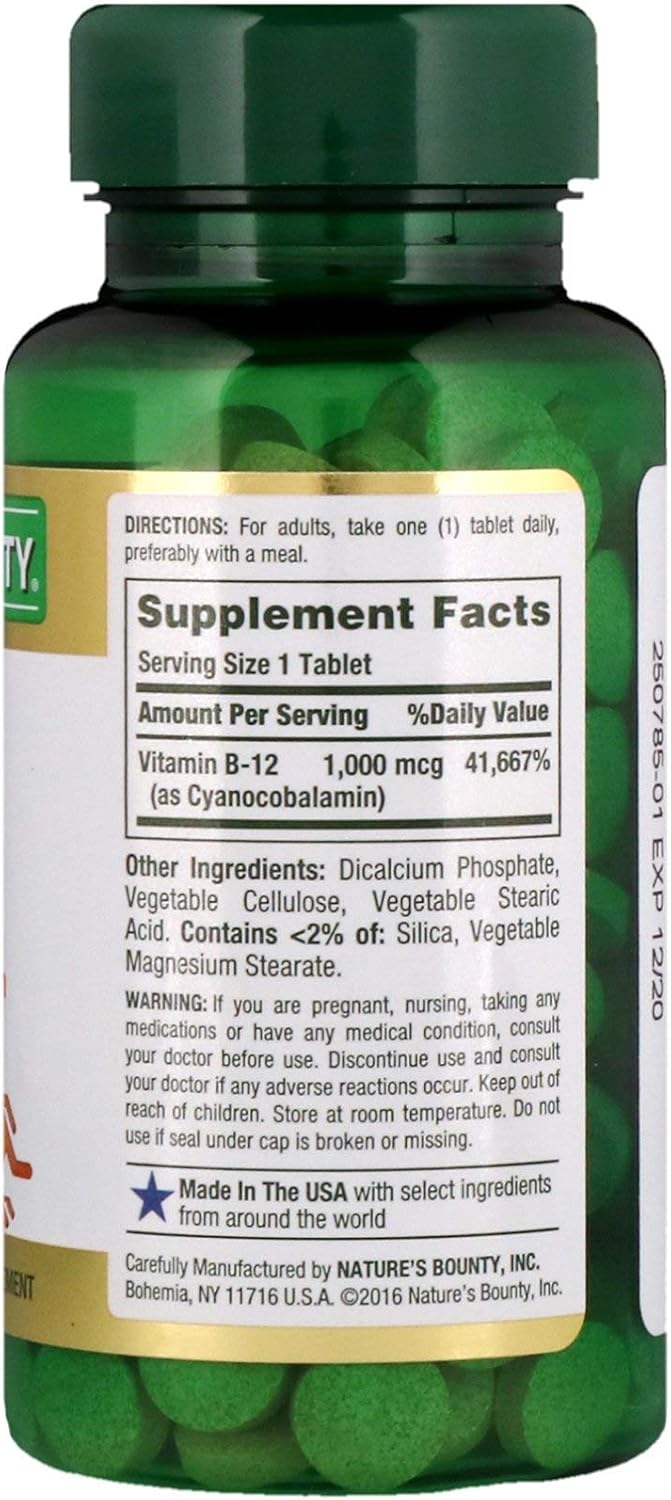 Nature's Bounty B-12 1000 mcg, 200 comprimidos