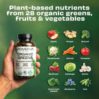 Pomona Wellness Super Greens Suplemento, 28 Superalimentos Orgánicos, Vitaminas y Minerales, Frutas y Verduras, Para la Digestión y Salud Intestinal, USDA Orgánico, No-GMO, 60 Comprimidos