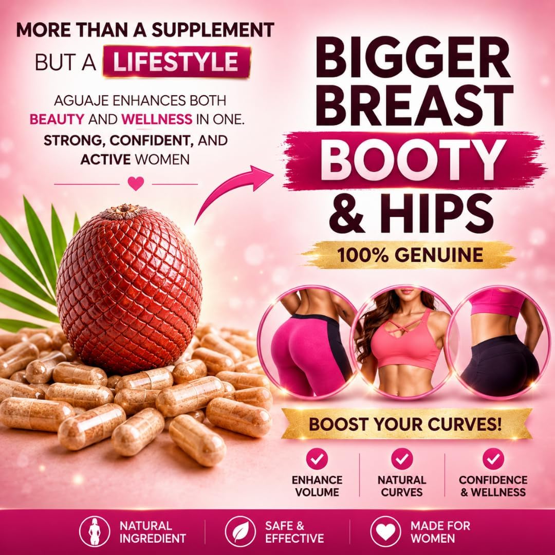 Bigger Hips & Booty – Aguaje Pills for Women 2 Pack (2 Month Supply) – Natural Estrogen Support for Curves, Bust & Body Shape – CurvyFruit Original