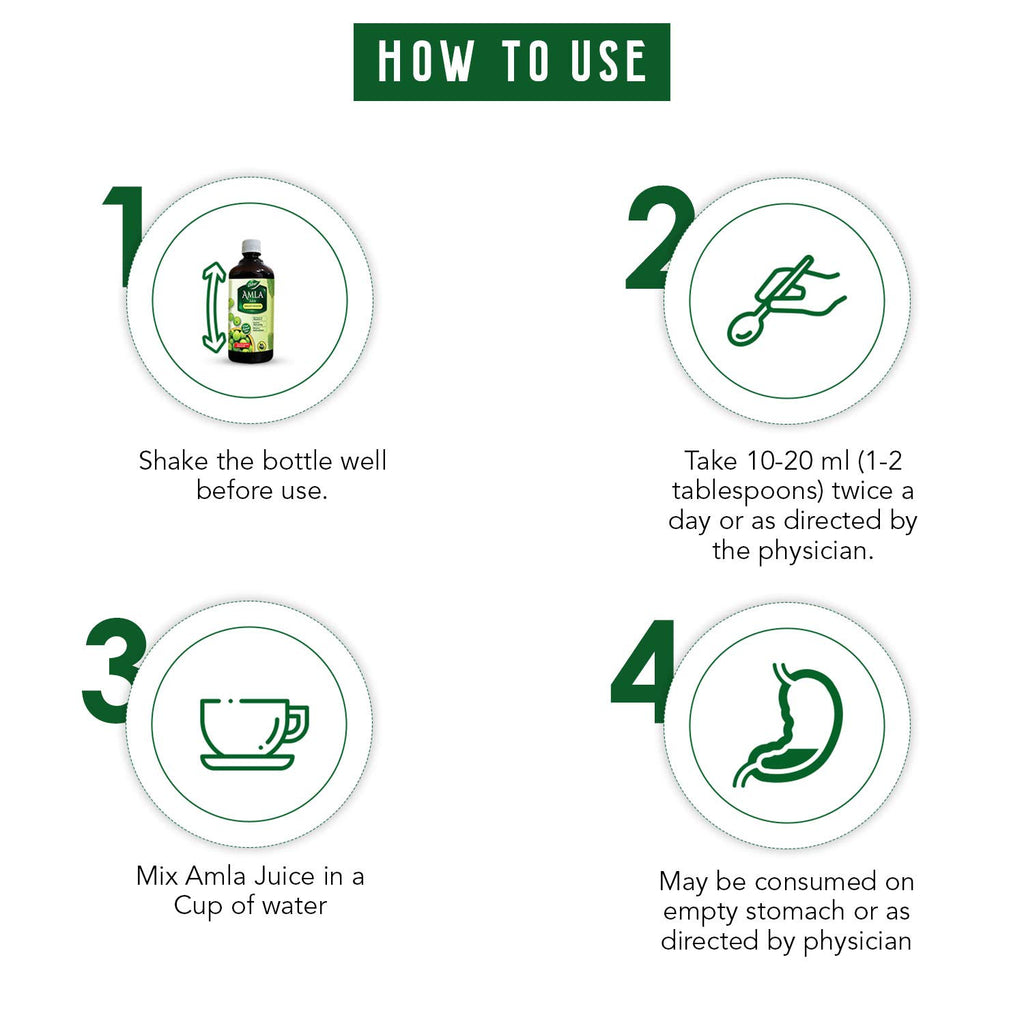 Dabur Amla Juice - 1 Litro - Rico en Vitamina C - 100% Jugo Ayurvédico