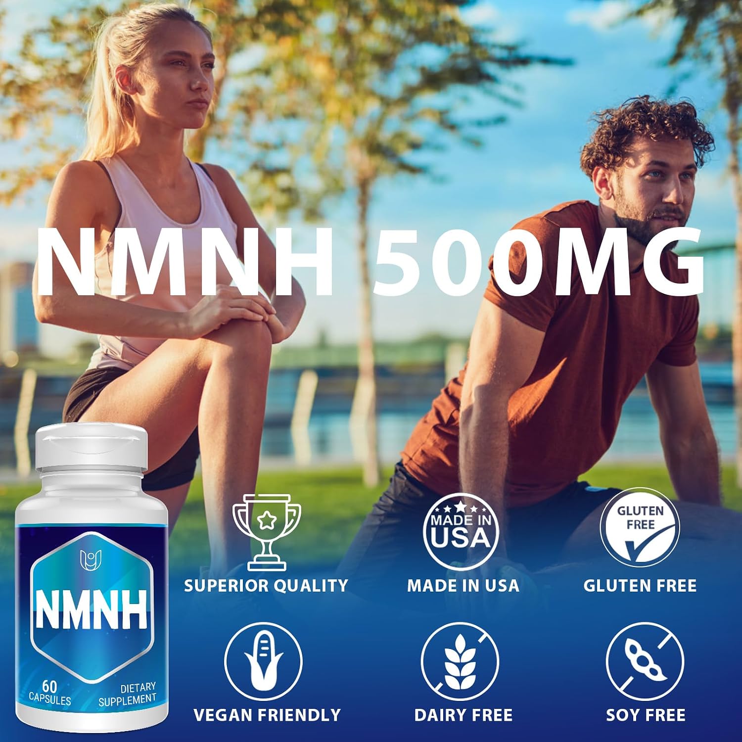 NMNH (Dihidronicotinamida Mononucleótido) 500 mg, 60 Cápsulas - Suplemento de NAD+