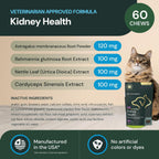 Vetriscience Veterinary Strength Kidney Health Chews – Apoyo renal equilibrado para mascotas – 60 masticables con sabor a hígado de pollo