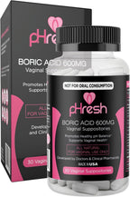 pHresh Óvulos de Ácido Bórico para Mujeres - Apoyo Natural al Equilibrio del pH Vaginal