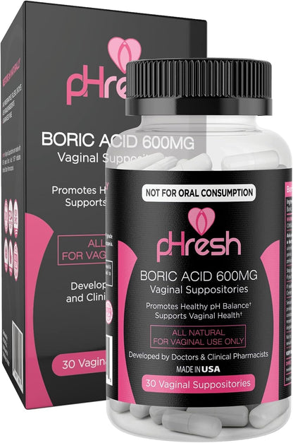 pHresh Óvulos de Ácido Bórico para Mujeres - Apoyo Natural al Equilibrio del pH Vaginal – Image 1
