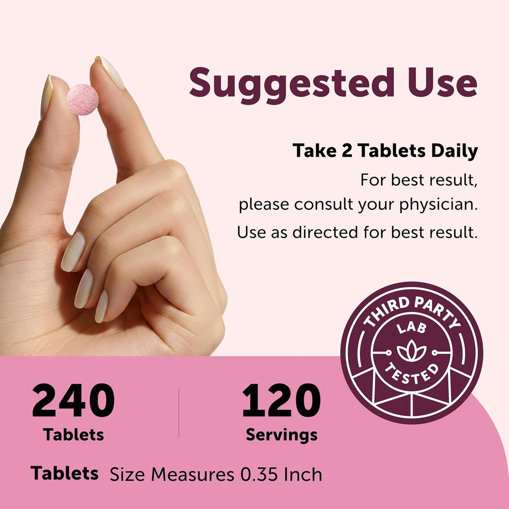 Micro Ingredients Vitamina B12 5000 mcg Metilcobalamina – 240 Comprimidos Masticables Sabor Fresa
