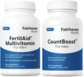 Fairhaven Health FertilAid para hombres y Countboost Combo | Suplemento de fertilidad masculina prenatal | Apoyo a la cantidad y motilidad pre-concepción para él | Incluye L-carnitina, zinc, folato