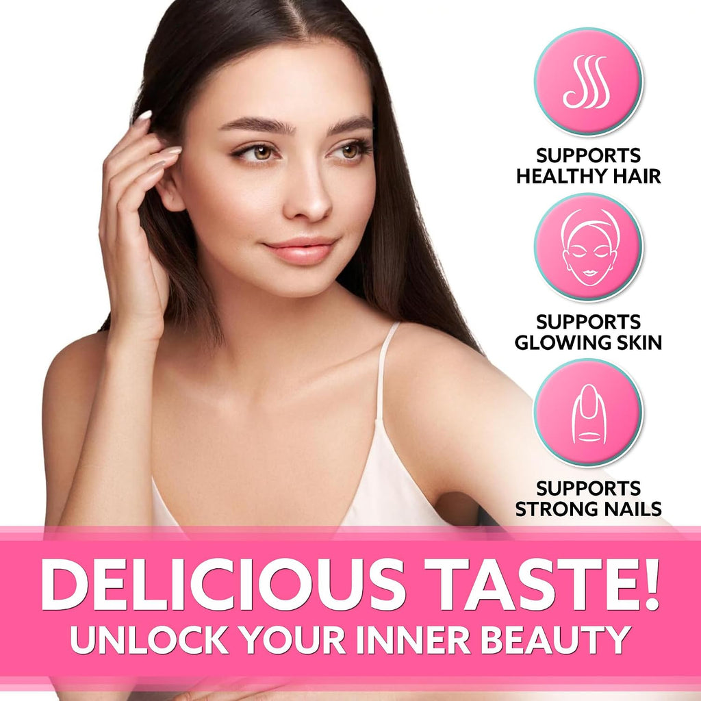Gominolas de Biotina 10.000 mcg para Cabello, Piel y Uñas - Droppels