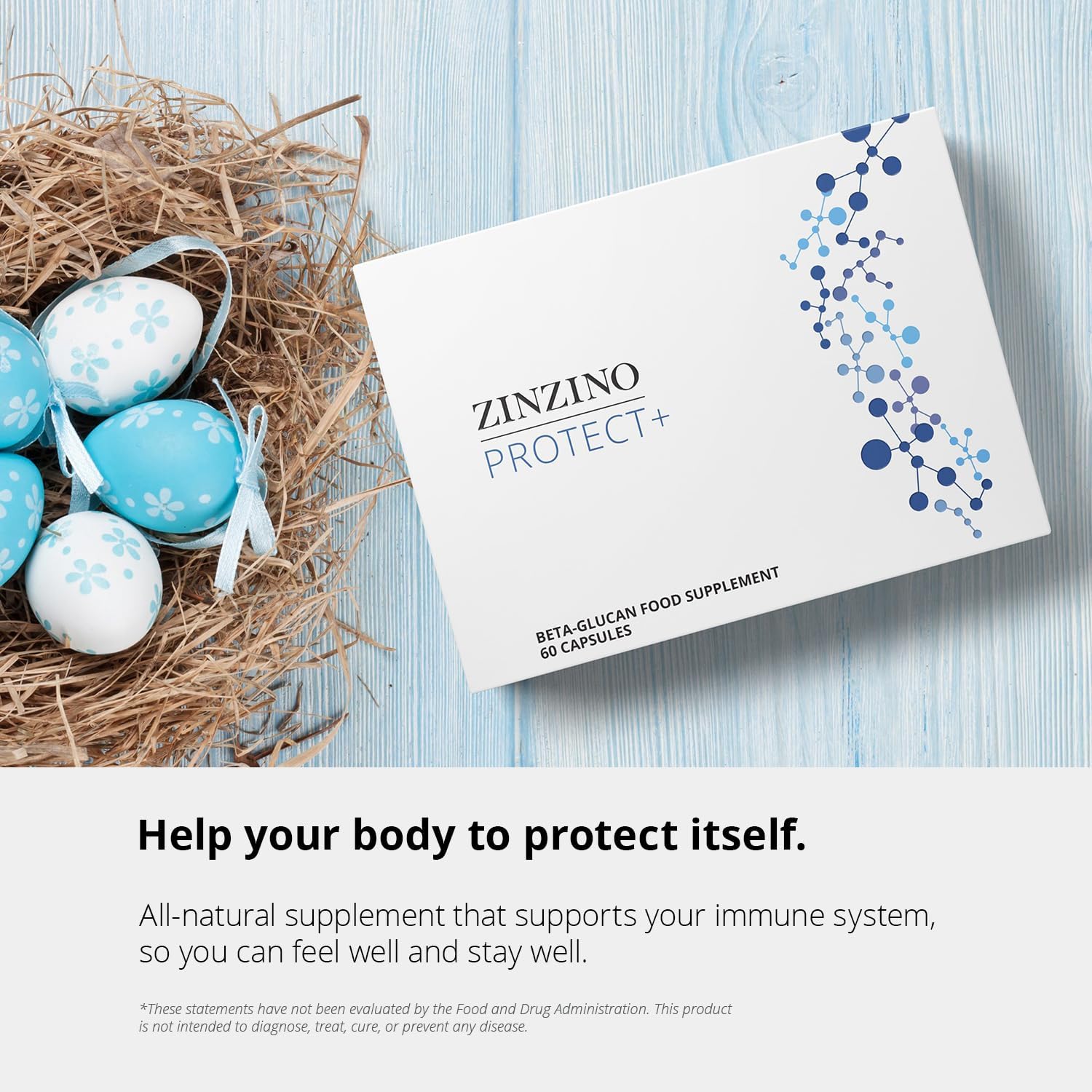 Zinzino Protect+ - Suplemento Inmunológico con Beta-Glucanos, Vitamina C y D3, 60 Cápsulas