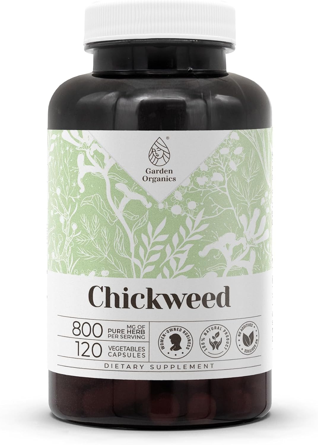 Garden Organics Chickweed 120 Cápsulas | Complemento Herbal de Alta Pureza