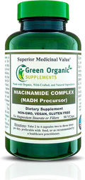 Green Organic Supplements Complejo de Niacinamida, Niacina, NAD, NADH - Alta Absorbancia, No GMO, Sin Gluten (Unidad)