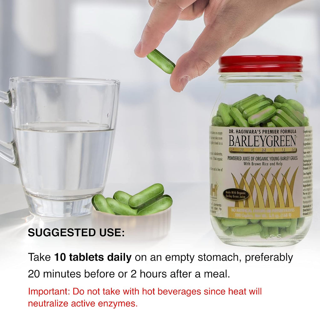 Dr. Hagiwara's Premium Caplets Suplemento Vegetal con Algas y Arroz Integral - 280 Comprimidos