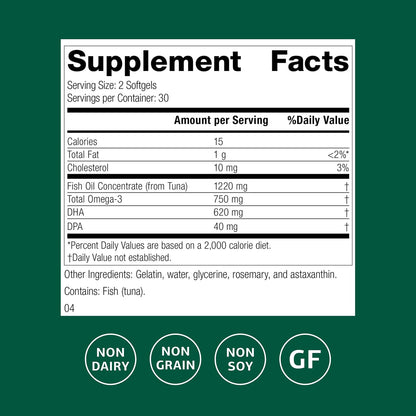 Standard Process Olprima DHA - Suplemento de Omega-3, 60 Cápsulas Blandas – Image 2