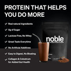 Noble All-in-One Proteína de Chocolate, 21g Proteína de Ternera Alimentada con Pasto y Colágeno, Mezcla de Órganos y Calostro, Sin Suero, Sin Aceites, Sin Carbohidratos, 30 Porciones (794g)