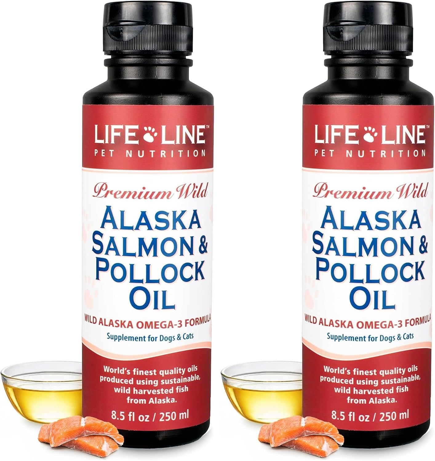 Lifeline Aceite de Salmón y Abadejo de Alaska Salvajes para Perros y Gatos - 250 ml