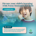 Kids Focus Gummies - Gomitas de Concentración para Niños con Extracto de Té Verde, Vitaminas B6 y B12 - 90 unidades
