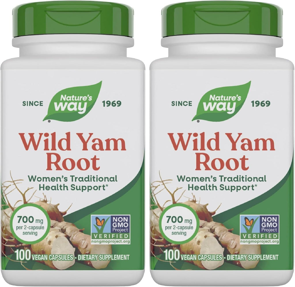 Nature's Way Cápsulas de Raíz de Ñame Silvestre, 700 mg por 2 cápsulas, 180 cápsulas veganas