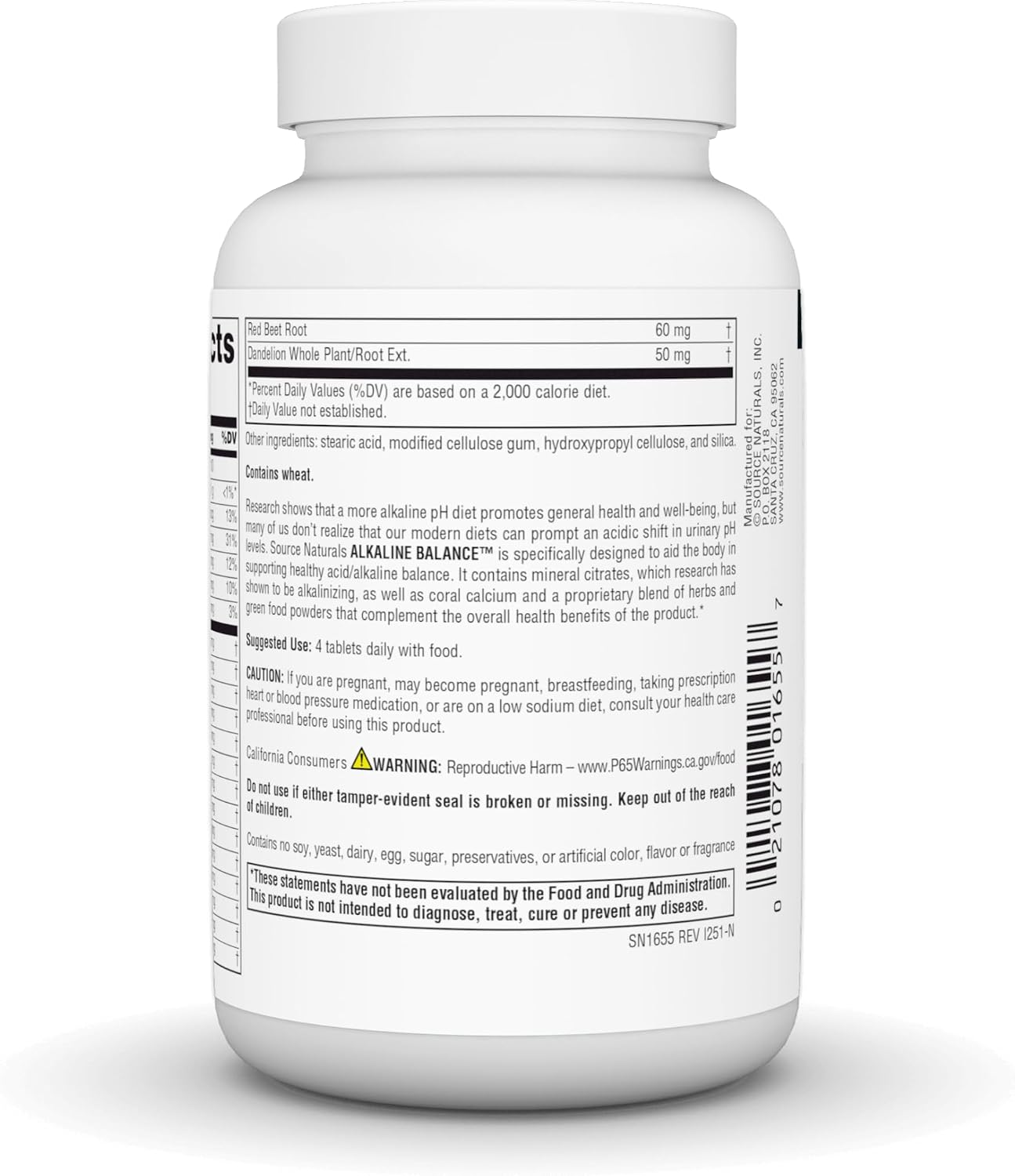 Source Naturals Alkaline Balance – 60 Comprimidos para el Equilibrio del pH