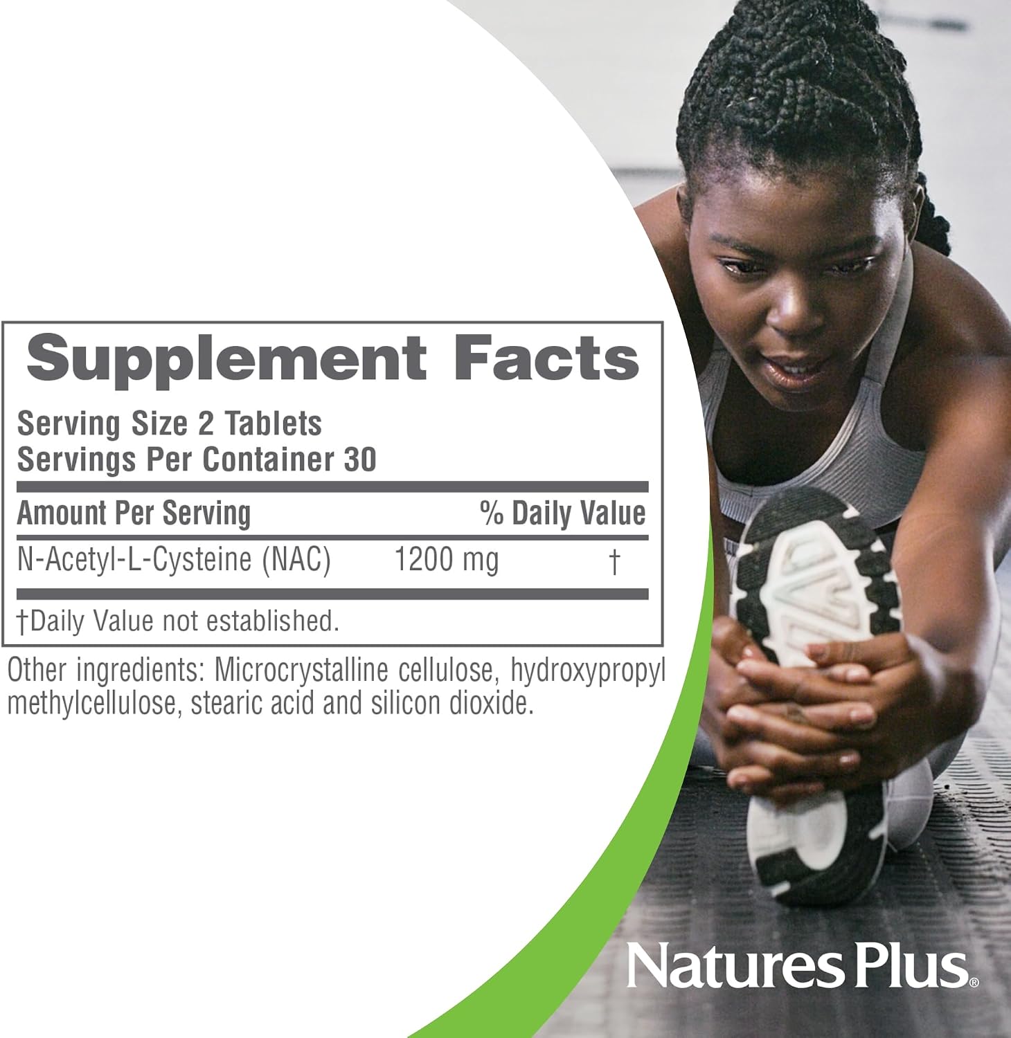 NaturesPlus PRO NAC 1200 mg - 60 Comprimidos - Esencial para Reponer el Glutatión - No-GMO, Vegano y Sin Gluten - 30 Dosis