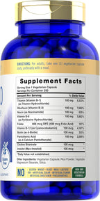Carlyle Complejo B-100, 250 Cápsulas - Vitaminas B1, B2, B3, B6, B12, Biotina, Ácido Fólico e Inositol
