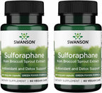 Extracto de Brotes de Brócoli con Sulforafano de Swanson - 60 Cápsulas Veganas, 400 mcg