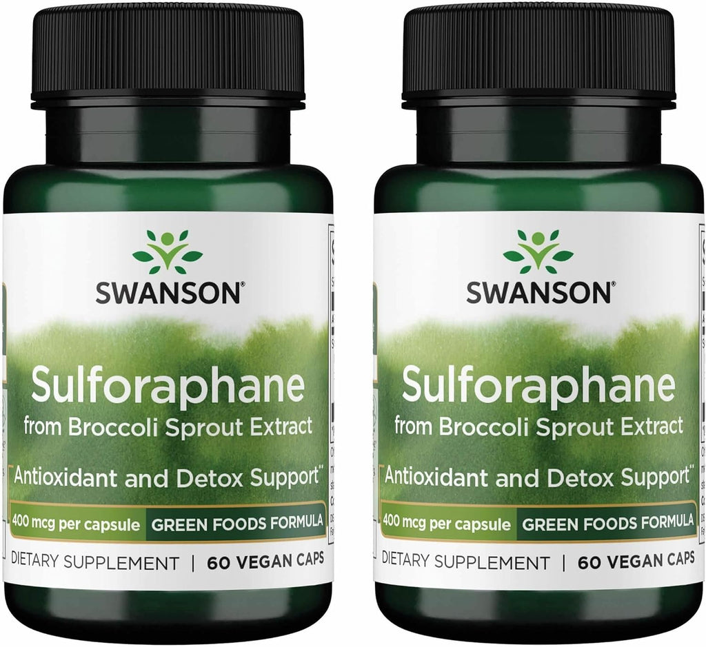 Swanson Sulforafano Extracto de Brotes de Brócoli - Estandarizado al 0,4% (60 Cápsulas Veganas, 400 mcg)